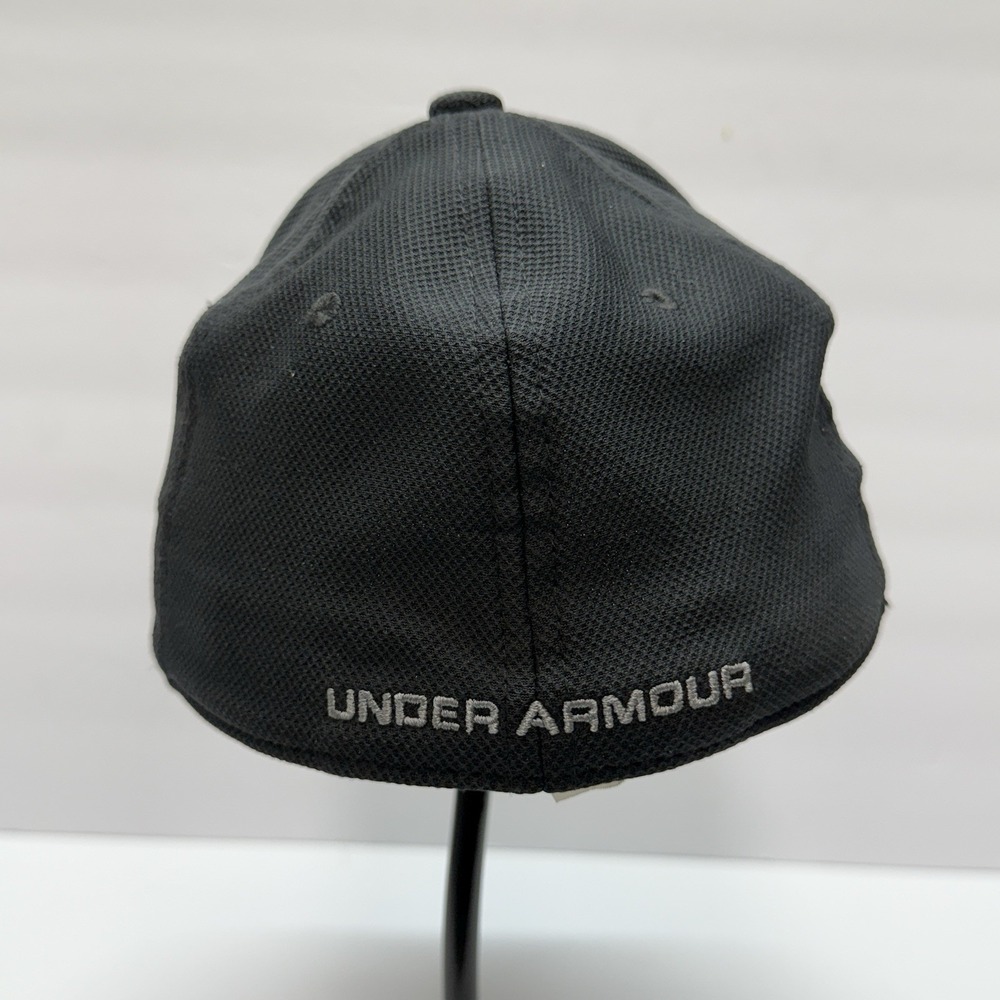 Under Armour Baseball Hat Men Youth S/M Logo Performance Polyester Black Solid - Picture 4 of 11